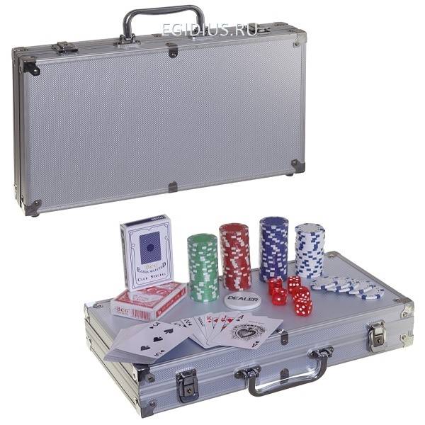 Настольная игра Покер в металлическом кейсе (300 фишек), L40,3 W23,6 H7,7 см 81-5435 фото 1 — Egidius.ru