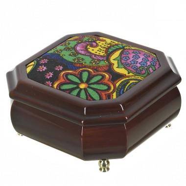 Шкатулка декоративная (для ювелирных украшений) &quot;Цветочная поляна&quot; 15*15*8см. 405-320 — Egidius.ru