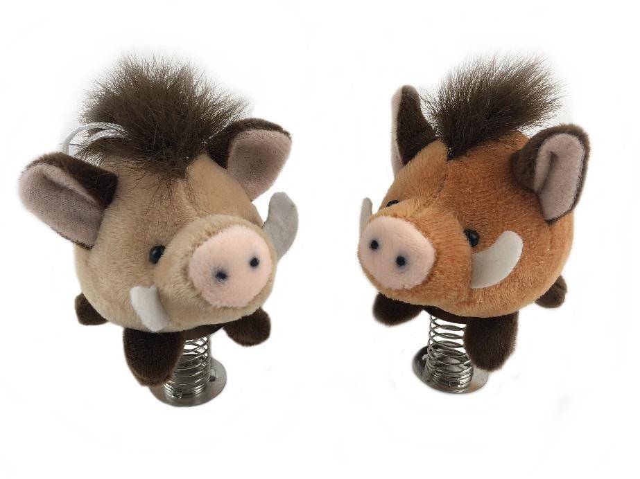 Мягкая игрушка-брелок Кабан на пружине S42 9см 281-195 фото 1 — Egidius.ru