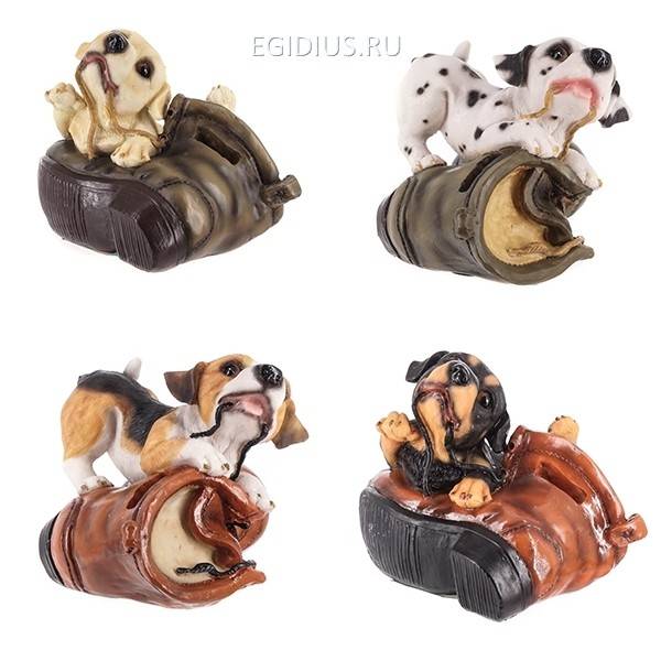 Копилка  Собака, H10.5 см, 4в 82-0049 фото 1 — Egidius.ru