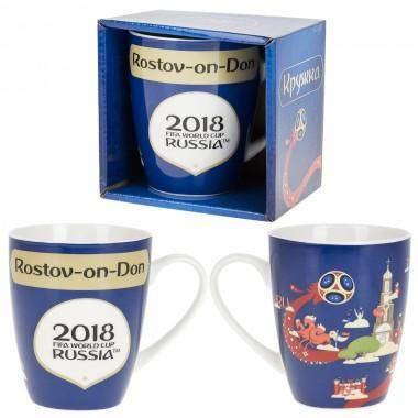 Кружка фарфоровая &quot;ЧМ 2018/Rostov-on-Don&quot; v=360мл.  406-215 — Egidius.ru