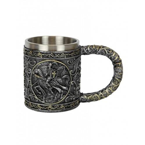 Кружка "Рыцарь" из поистоуна, колба из нержавеющей стали , 430мл 3-4-017 фото 1 — Egidius.ru