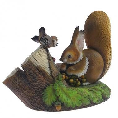 Фигурка декоративная &quot;Белочка с воробьем&quot;, L30,5W17 Н24см 81-6708 — Egidius.ru