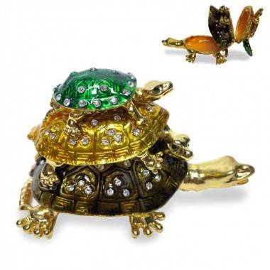 Шкатулка со стразами &quot;Три Черепахи-шкатулки&quot; 10*6*6см 3-4-171 — Egidius.ru