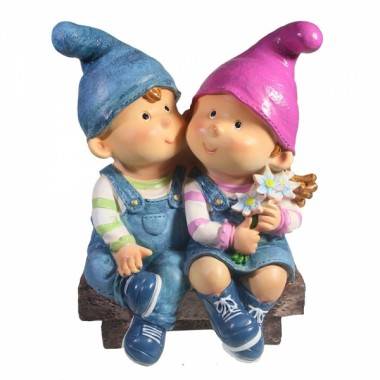 Фигура для дачи &quot;Пара гномиков на лавочке&quot; L14W20H26 81-6786 — Egidius.ru