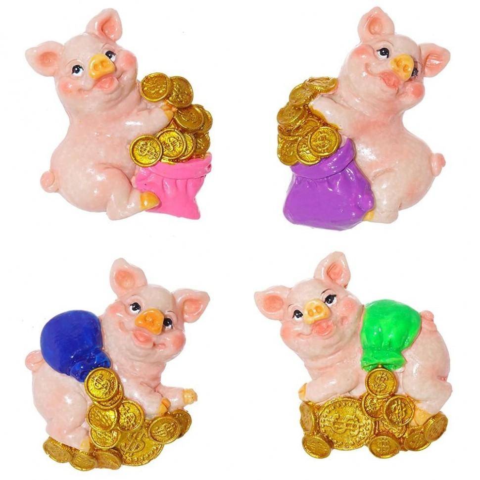 Магнит "Свинка", L5 W1 H6см, 4в 82-0368 фото 1 — Egidius.ru