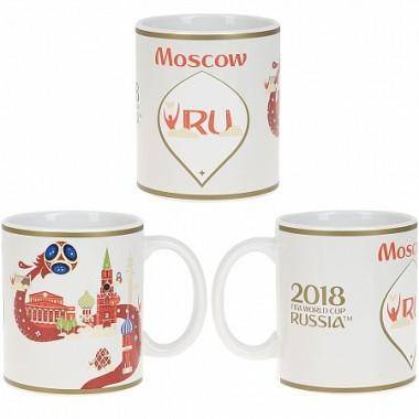 Кружка керамическая &quot;ЧМ 2018/Moscow&quot; v=330мл.  406-174 — Egidius.ru