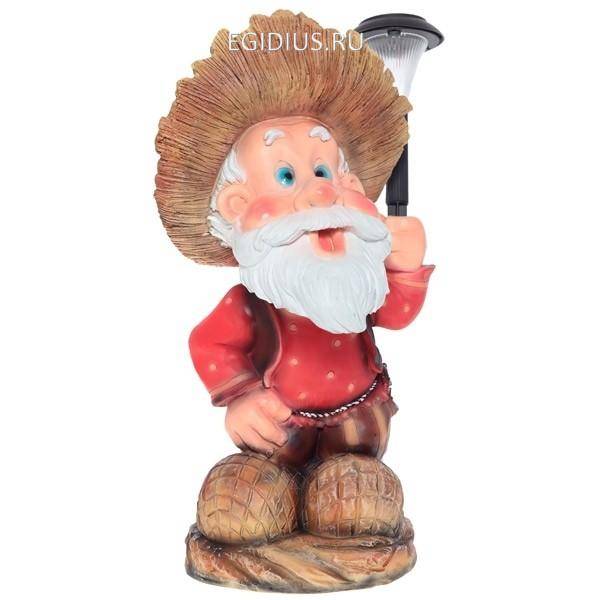 Фигура декоративная садовая "Лесовик с фонарем", 30х36х58см 81-6305 фото 1 — Egidius.ru