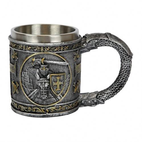 Кружка "Рыцарь" из поистоуна, колба из нержавеющей стали , 430мл 3-4-018 фото 1 &mdash; Egidius.ru