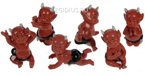 Статуэтка "Чертёнок", фарфор 10см 113-020 фото 1 — Egidius.ru