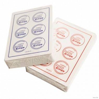 Карты &quot;Fournier 2818 Casino Europe&quot;, 100% пластик, красная рубашка 4-6-012 — Egidius.ru