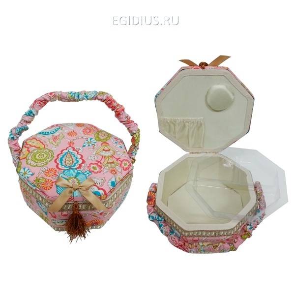Шкатулка для рукоделия (с подносом), L22 W22 H12,5 см 81-4080 фото 1 — Egidius.ru