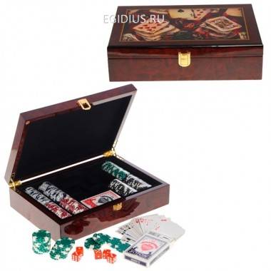 Настольная игра Покер ( 200 фишек, кости), L 31,8 W 23 H 8 см 81-5437 — Egidius.ru