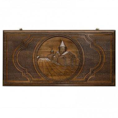 Настольная игра: Нарды резные &quot;Гарни - Гегард&quot; 60, орех, Ohanyan 4-2-005 — Egidius.ru