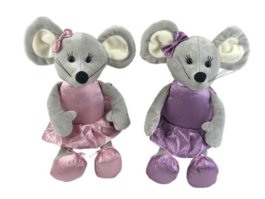 Мягкая игрушка Мышка в платье 20(35) см символ года 2020 2-1-053 фото 1 &mdash; Egidius.ru