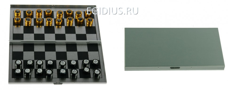 Игра настольная  Шахматы и шашки 9*16*2см (уп.1/60шт.) 116-427 фото 1 — Egidius.ru