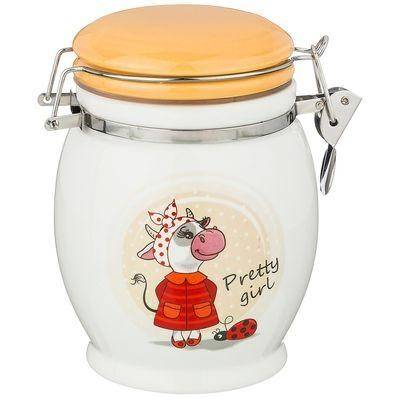 Емкость для сыпучих продуктов 700 мл. с металлической клипсой 11*11*15 см. 333-051 фото 1 &mdash; Egidius.ru