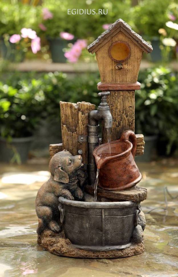 Фонтан декоративный для дачи "Щенок" 31-0608 фото 1 &mdash; Egidius.ru