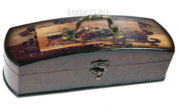 Шкатулка "Сундучок" под бутылку 36*12*11см  110-501 фото 1 — Egidius.ru