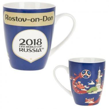 Кружка фарфоровая &quot;ЧМ 2018/ Rostov-on-Don&quot; v=360мл.  406-154 — Egidius.ru