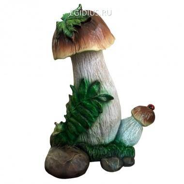 Садовая фигура Гриб с ягодой и улиткой 34см 81-6501 — Egidius.ru
