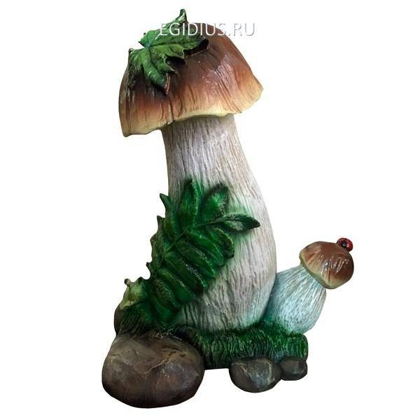 Садовая фигура Гриб с ягодой и улиткой 34см 81-6501 фото 1 — Egidius.ru
