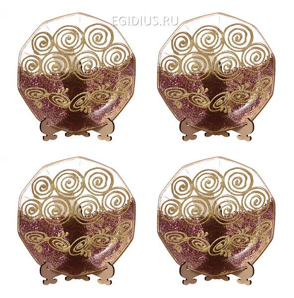 Набор тарелок декоративных из 4 шт."ковка золотая"  319-807 фото 1 — Egidius.ru
