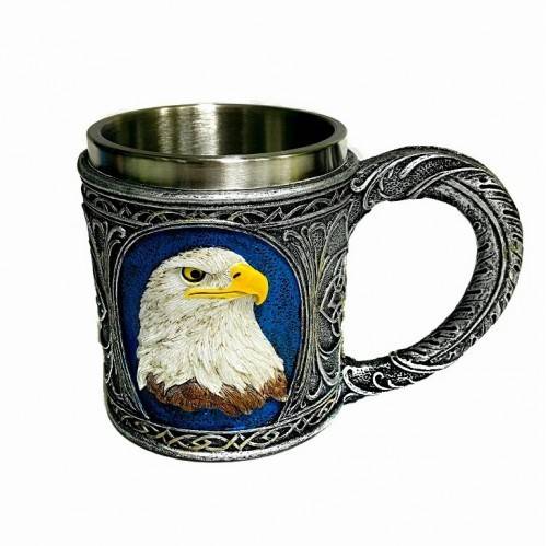 Кружка "Орёл" из поистоуна, колба из нержавеющей стали , 430мл 3-4-020 фото 1 — Egidius.ru
