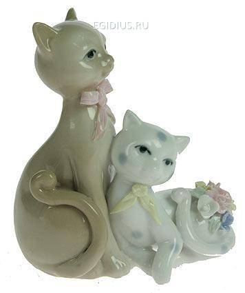 Статуэтка "Кошечки", фарфор 10см  113-021 фото 1 — Egidius.ru