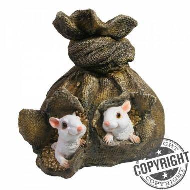Копилка Мышки в мешочке с зерном L17 W20 H19 см символ года 2020 82-1073 — Egidius.ru