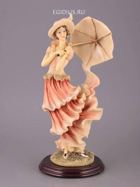 Статуэтка "дама с зонтиком" высота=28 см  320-338 фото 1 &mdash; Egidius.ru
