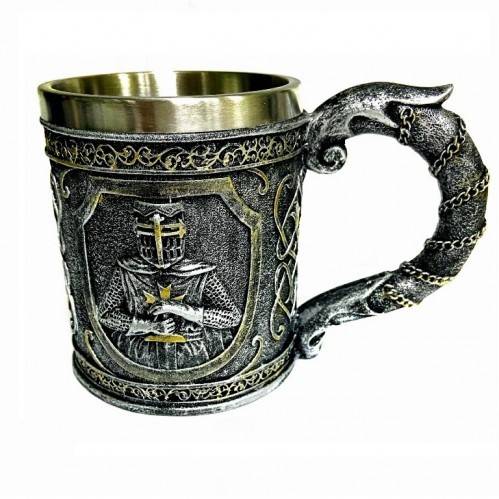 Кружка "Рыцарь" из поистоуна, колба из нержавеющей стали , 430мл 3-4-021 фото 1 &mdash; Egidius.ru