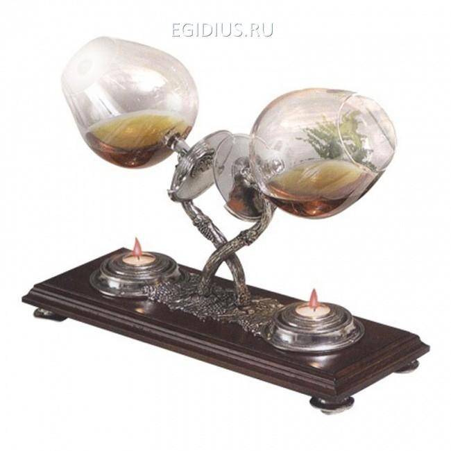 Коньячница на 2 бокала с подогр."Виноград" 701-002 фото 1 &mdash; Egidius.ru