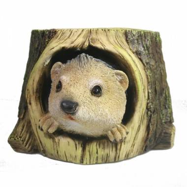 Кашпо садовое  &quot;Ежик в пеньке&quot; 81-6890 — Egidius.ru