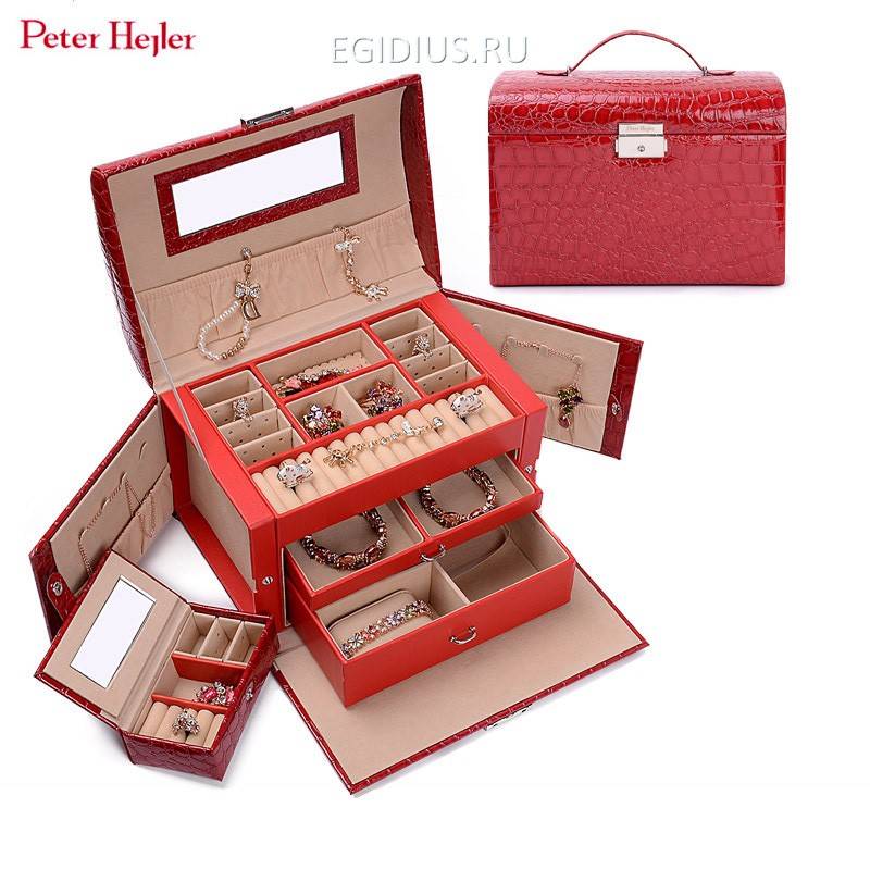Шкатулка для украшений Peter Hejler 25*17*17 см (красн) 270-221 фото 1 — Egidius.ru
