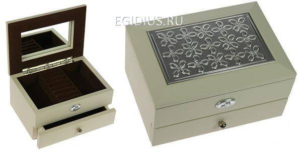 Шкатулка ювелирная Moretto 2-х ярусная 18*13*10см  110-128 фото 1 — Egidius.ru