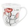 Кружка фарфоровая с крышкой (без фильтра) "Mouse love" v=360мл. (4вида) (подарочная упаковка) 410-032 фото 4 — Egidius.ru