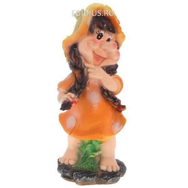 Фигура для дачи Девочка-поганочка с косичками L19W18H44 см 81-6195 фото 1 &mdash; Egidius.ru