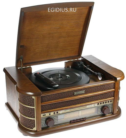 Музыкальный центр-ретро. Функции: винил, AM/FM, CD, аудио, USB 50*35*22см  100-307 фото 1 — Egidius.ru
