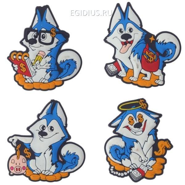 Магнит Собачка, H5 см, 4в. Символ 2018 года 81-3906 фото 1 &mdash; Egidius.ru