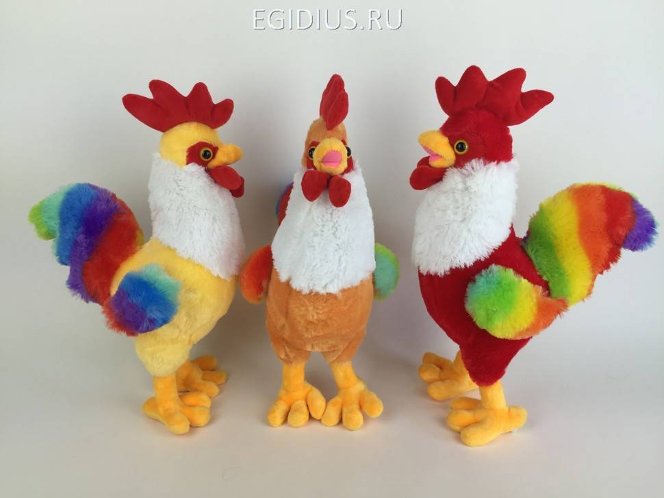 Мягкая игрушка Петух разноцветный 25 см 281-022 фото 1 — Egidius.ru