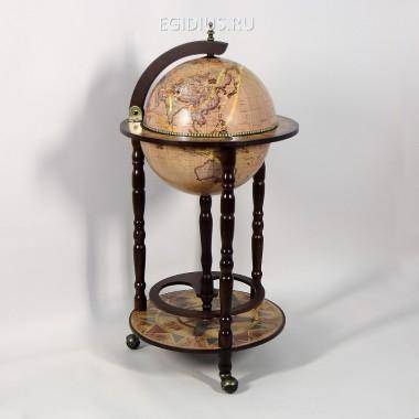 Глобус-бар напольный, светлый  D=33 см 31-0027 — Egidius.ru