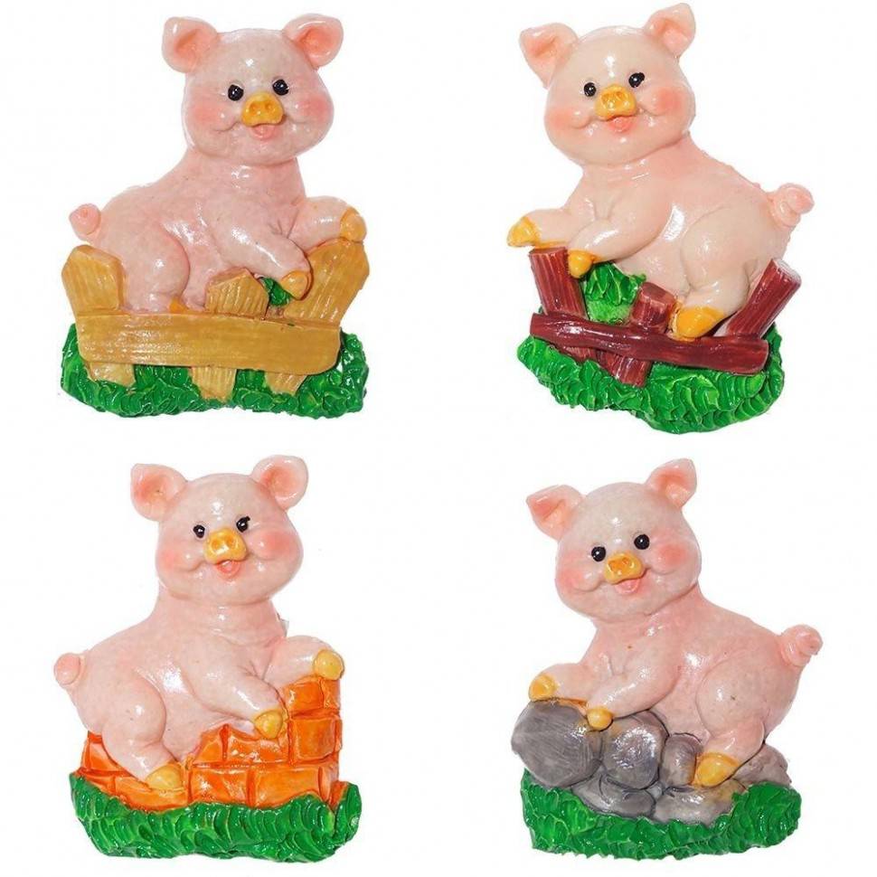 Магнит "Свинка", L5 W1 H6см, 4в 82-0369 фото 1 — Egidius.ru