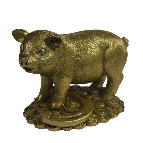 Фигура декоративная "Пиг на монетах"L10W7H7 82-0436 фото 1 — Egidius.ru