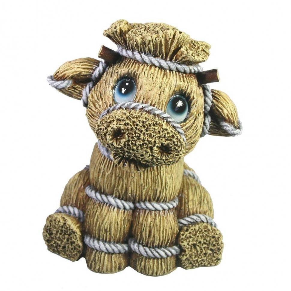 Копилка Соломенный теленок (бежевый) L13W13H15.5см 82-1900 фото 1 &mdash; Egidius.ru