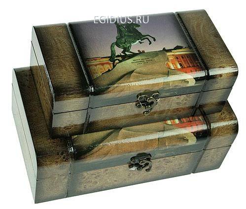 Набор сундучков из 2-х шт. "Медный Всадник" 27*18*10см 110-503 фото 1 — Egidius.ru