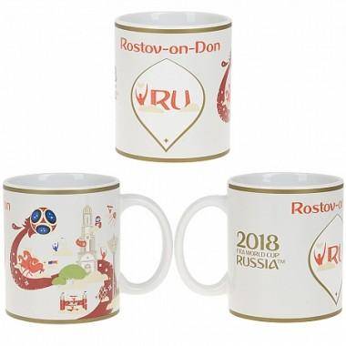 Кружка керамическая &quot;ЧМ 2018/Rostov-on-Don&quot; v=330мл.  406-175 — Egidius.ru