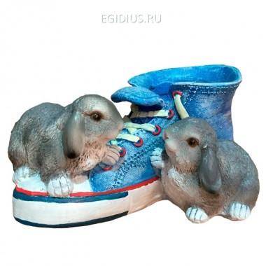 Кашпо для дачи Кед с зайцами 14см 81-6503 — Egidius.ru