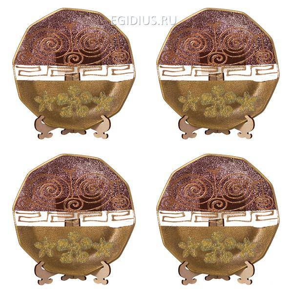 Набор тарелок декоративных из 4 шт."монах коричневый"  319-809 фото 1 — Egidius.ru