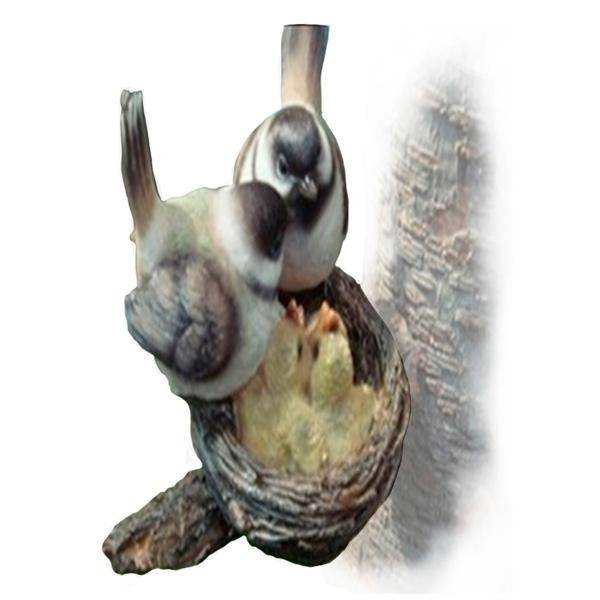 Фигура для сада навесная"Гнездо с серыми птицами"L18W10,5H14,5см. 81-6662 фото 1 &mdash; Egidius.ru